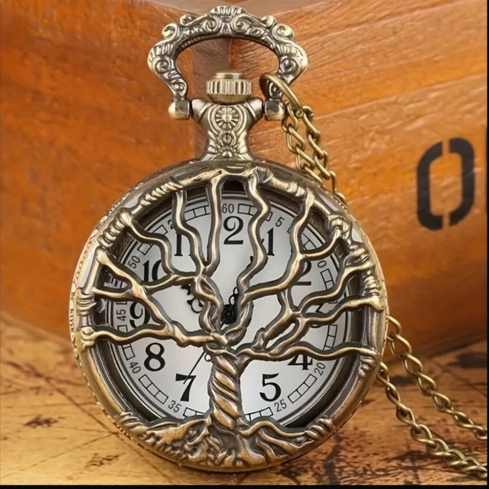 Tree of Life Hollow Design Pocket Watch